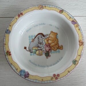 Disney Royal Doulton Winnie the Pooh Baby Bowl Eeyore and Piglet 2001